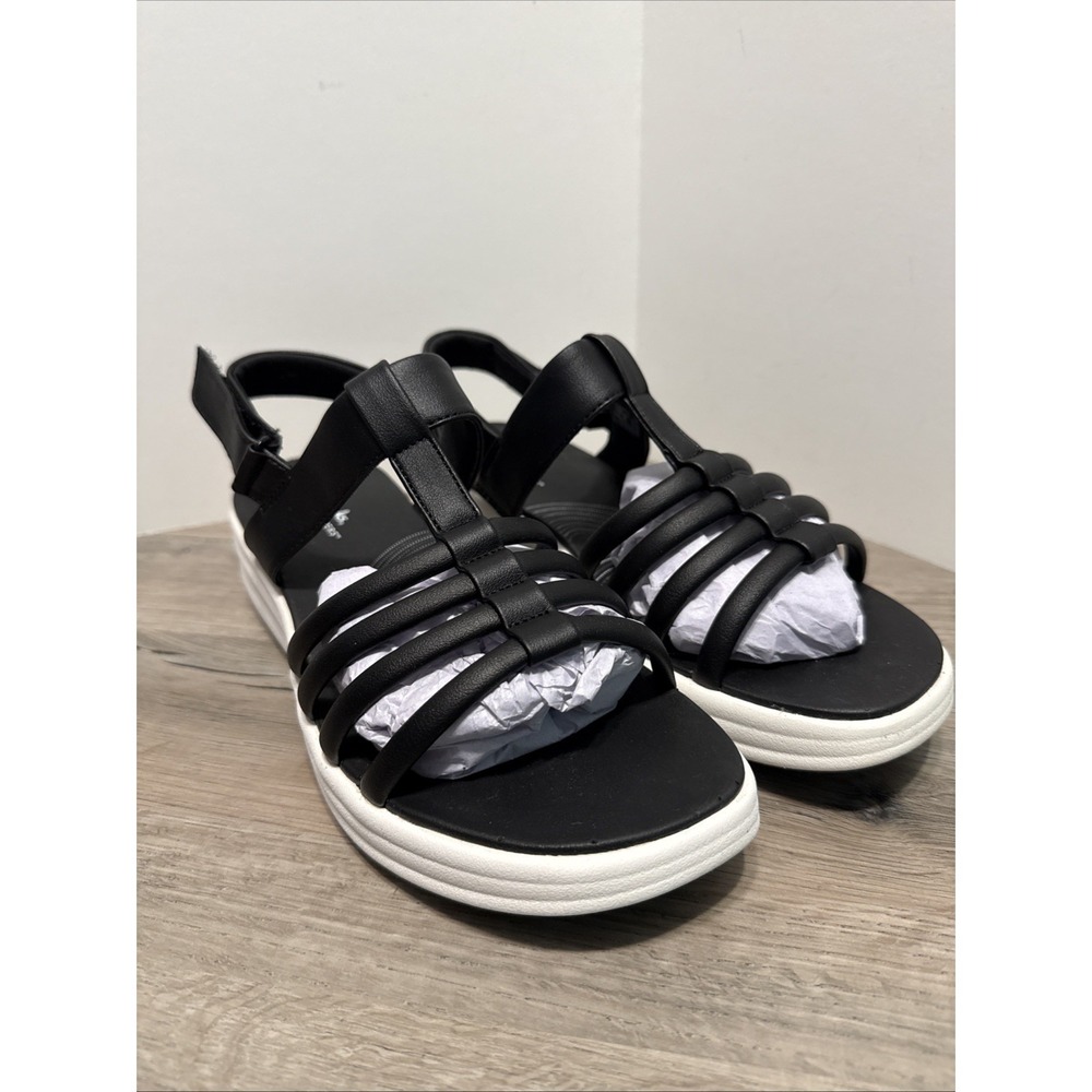Clarks Cloudsteppers Gladiator Sandals Drift Ease Black Size 9.5 NEW